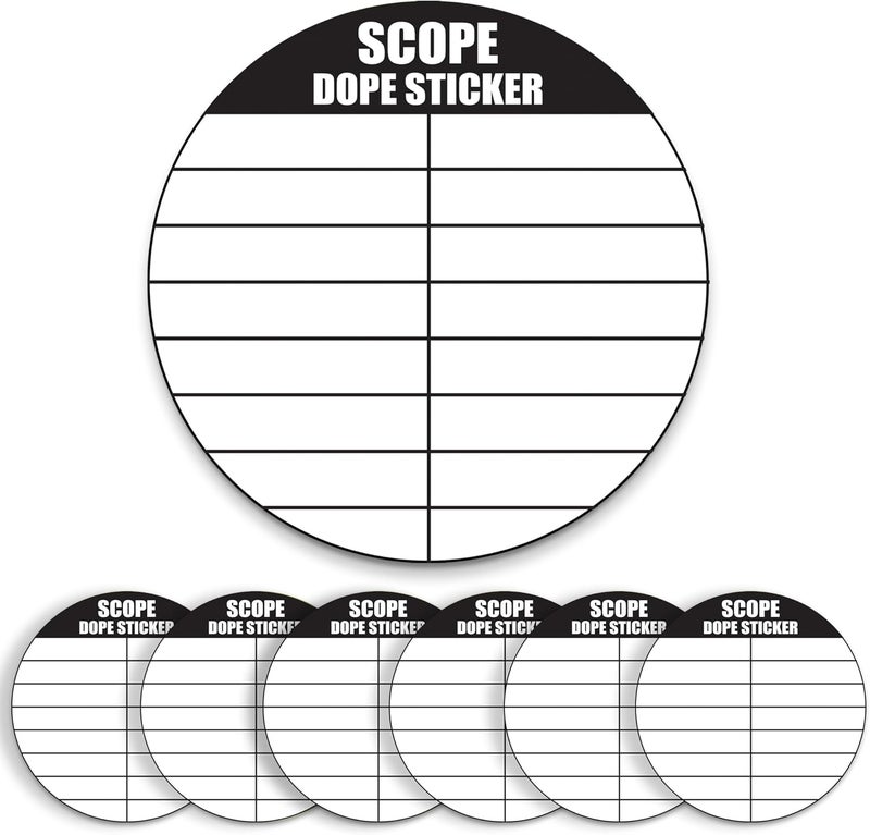 ValuePlus 12 Pack Writable Scope DOPE Sticker for Long-Range Shooting- Scope Sticker Can Be Used with Range Card and Dope Cards for Shooting -1.5 Inch Diameter- Fits Most Scope Caps - Made in The USA - Image 1